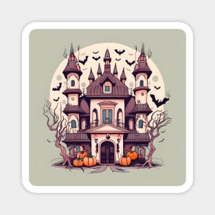Halloween Spooky Castle Drawing Magnet
