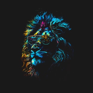 Psychedelic Lion With Glasses #3 T-Shirt