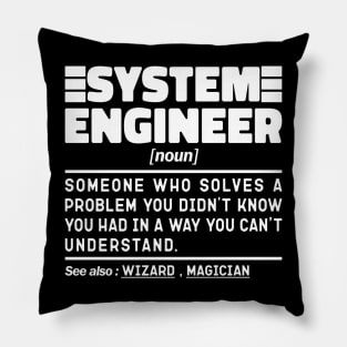 System Engineer Noun Definition Job Title Sarcstic Design Funny System Engineer Pillow