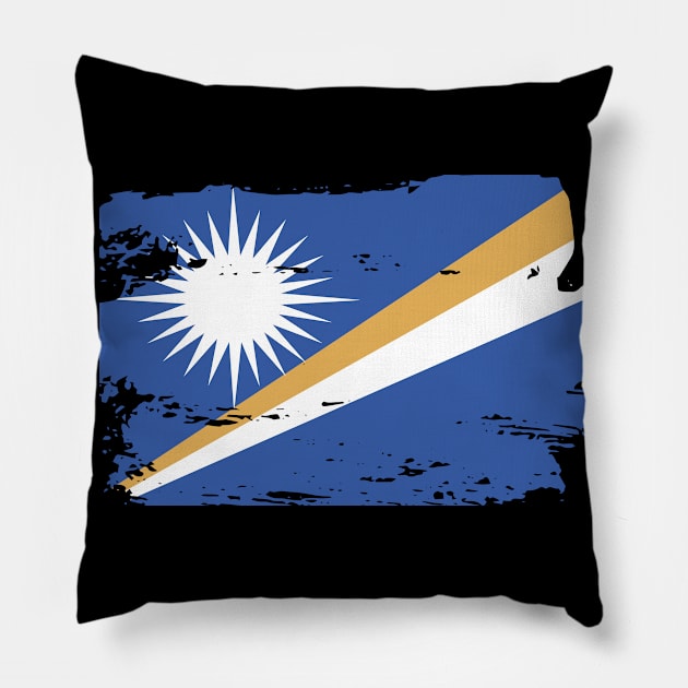 Official Marshall Islands Flag Islanders Country Pride Vintage Pillow by HeroGifts