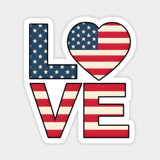 USA Flag Love Magnet