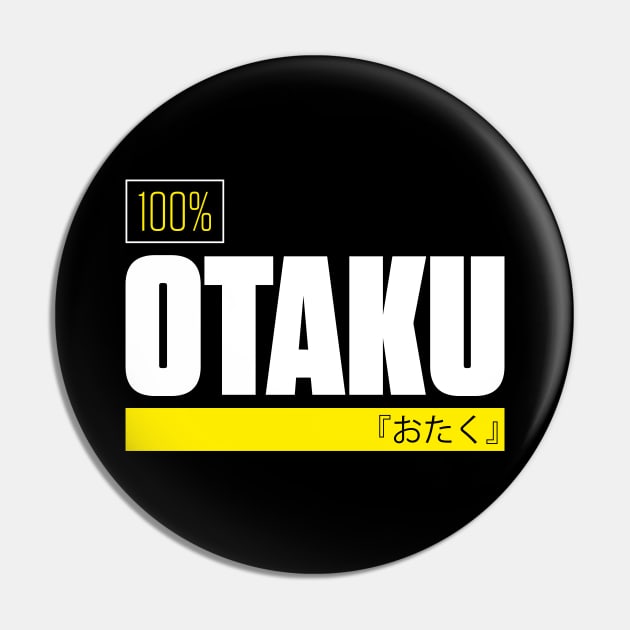 Otaku 100% – Yellow + White Pin by andrew_kelly_uk@yahoo.co.uk