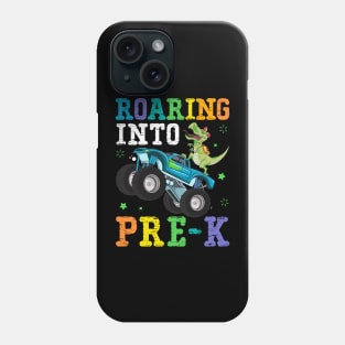 Cool Dinosaur on Truck Roaring into Pre-K Phone Case