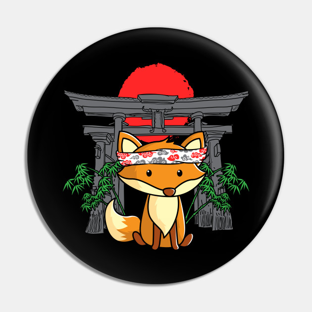 Cute Kawaii Fox Japanese Anime Animals - Foxes - Pin | TeePublic Cute Kawaii Fox Japanese Anime Animals - Foxes - Pin | TeePublic