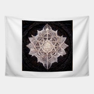 Metatron Fractal Mandala Zentangle lilac Tapestry