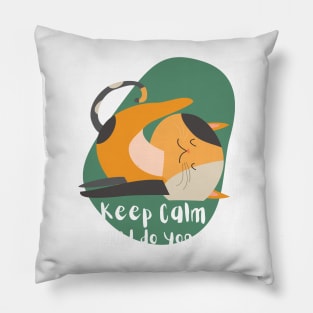 Funny Cat Yoga Pose Pillow