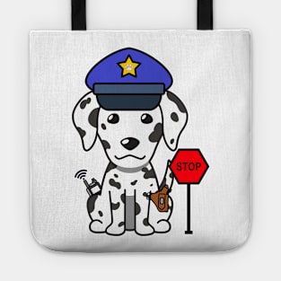 Funny Dalmatian Policeman Tote