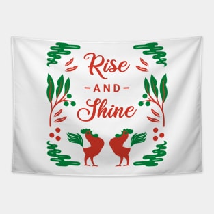 Rise and Shine - Quote Art Tapestry