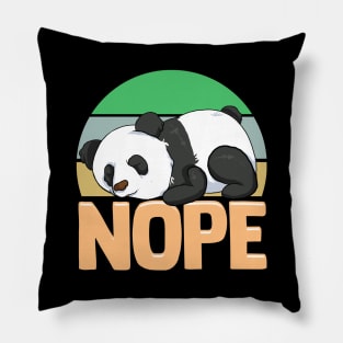 Cute & Funny Nope Sleepy Napping Lazy Panda Pillow