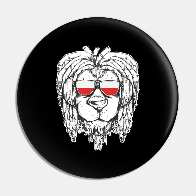 Rasta Reggae Lion Polish Gift Rastafari Pin by Pummli