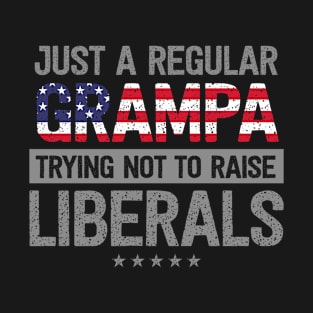 Regular Grampa Raise Liberals USA Flag Father's Day T-Shirt