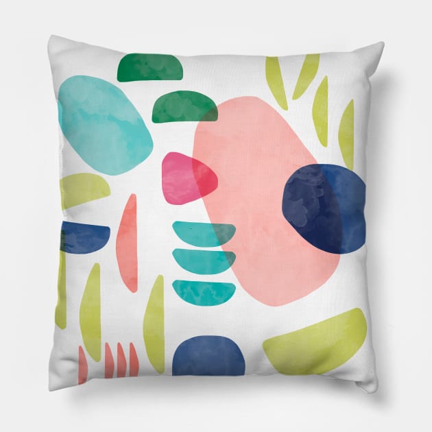 Pocket - Abstract Stains Coral Pillow by ninoladesign