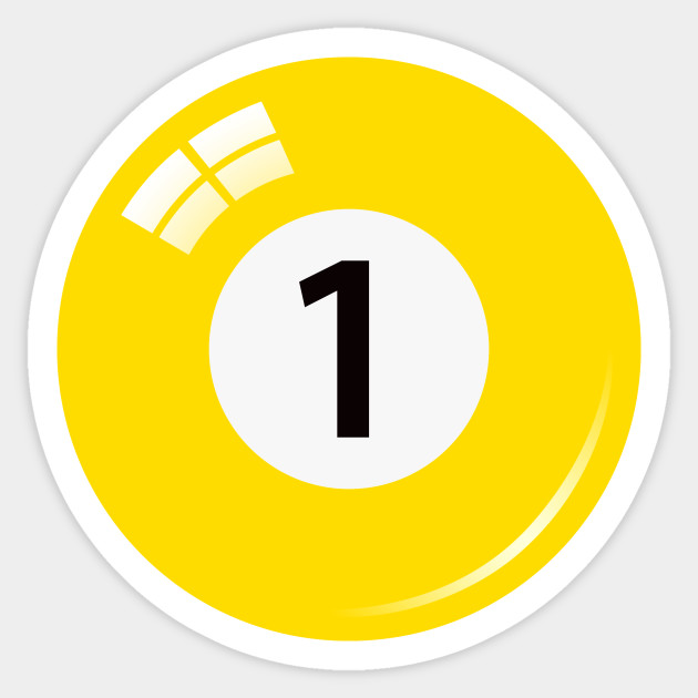 Number one 1 pool billiard ball - Billiard Ball - Sticker - TeePublic