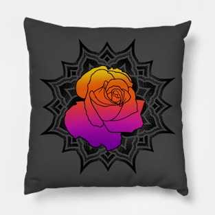 Technicolor Rose Pillow