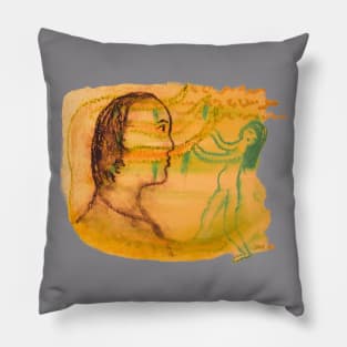 cave art inspired design, tree of life Pillow