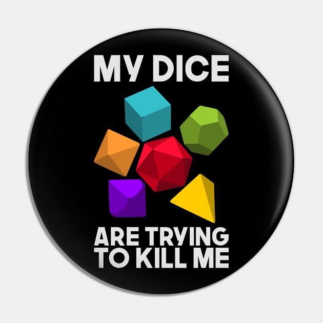 D20 Dice Tabletop RPG Roleplay Gamer Nerd Gift Pin by Schimmi