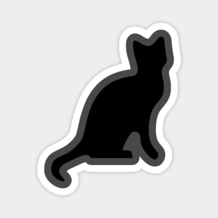 Black Cat Smooth Silhouette Cut Out Magnet
