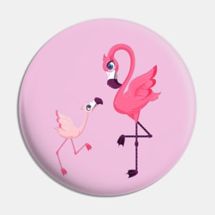 Momma & Baby Flamingos Pin