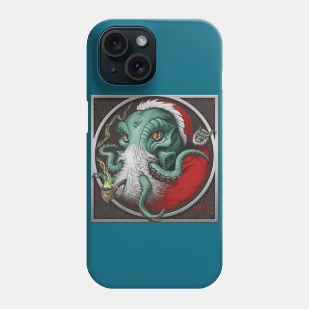 Cthulhu Claus - Ho, Ho, Ho, I want to eat your Soul! Phone Case by BeveridgeArtworx