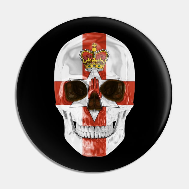 Northern Ireland Flag Skull - Gift for Irish With Roots From Northern Ireland Pin by Country Flags