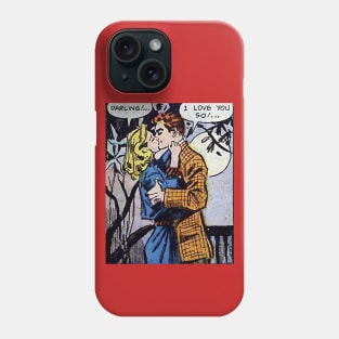 Two lovers kissing in the moonlight Phone Case