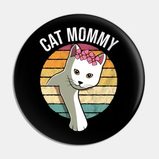 Retro Vintage Cat Mommy Funny Mothers Day Gift Pin