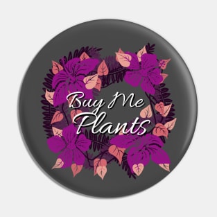 Buy Me Plants - Peach & Purple Plant Wreath Art Pin