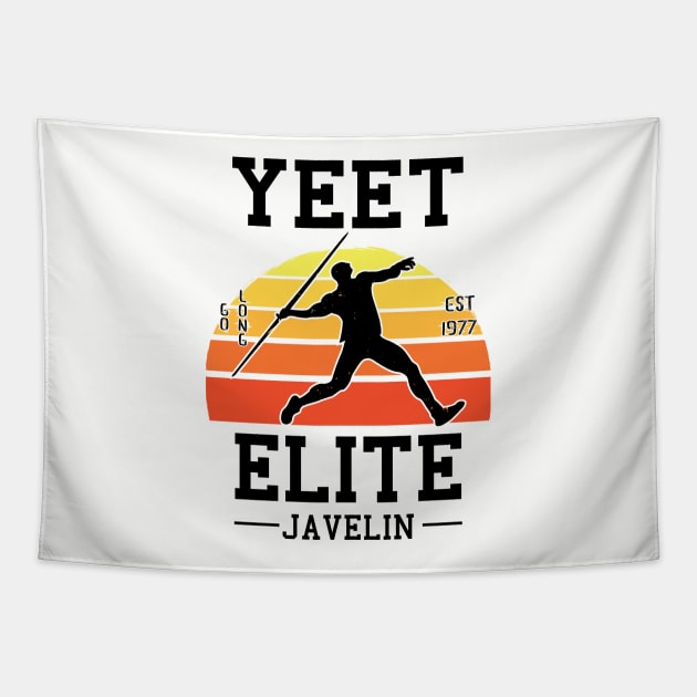 Yeet Elite Javelin Retro Track N Field Athlete Tapestry by atomguy