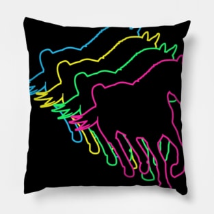 Horse 80s Neon Pillow