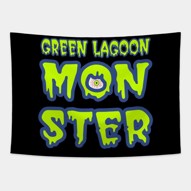 Green Lagoon Monster Tapestry by Scar