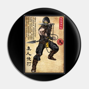 Fire warrior woodblock Pin