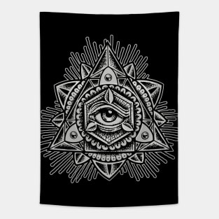 Sacred Trinity Eye BW Tapestry