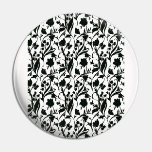 Black and White Neck Gator Black and White Floral Pattern Pin