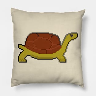 Turtle Serenity: Tranquil Pixel Art Turtle Illustration Pillow