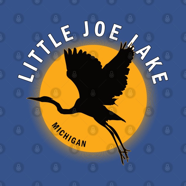 Little Joe Lake in Michigan Heron Sunrise by BirdsEyeWorks