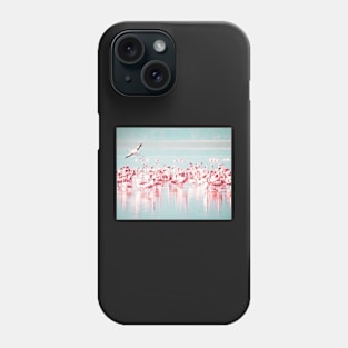 Flamingo, Flamingos print, Sea, Ocean, Modern art, Wall art, Print, Minimalistic, Modern Phone Case