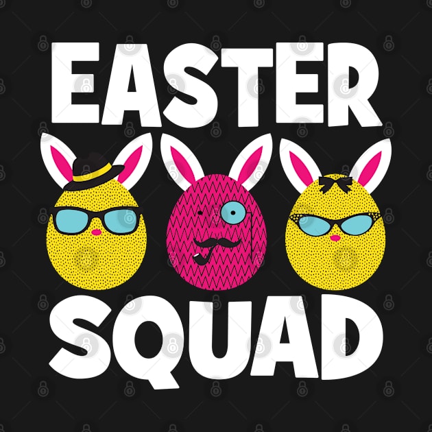 Easter Squad Funny Egg Hunting Cute Bunny Ears print by Grabitees