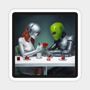 Robots in the cafe series Magnet