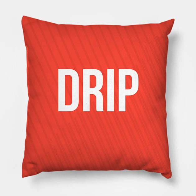 Drip Red Design Pillow by at85productions