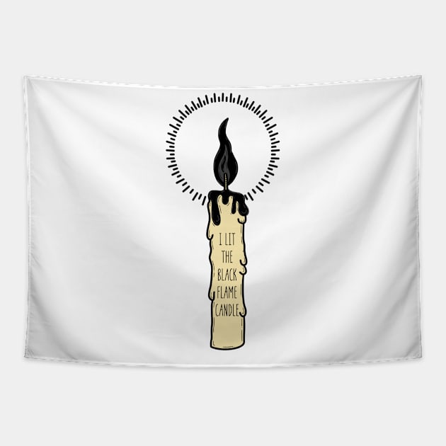 Black Flame Candle Hocus Pocus Tapestry by Possessedprints