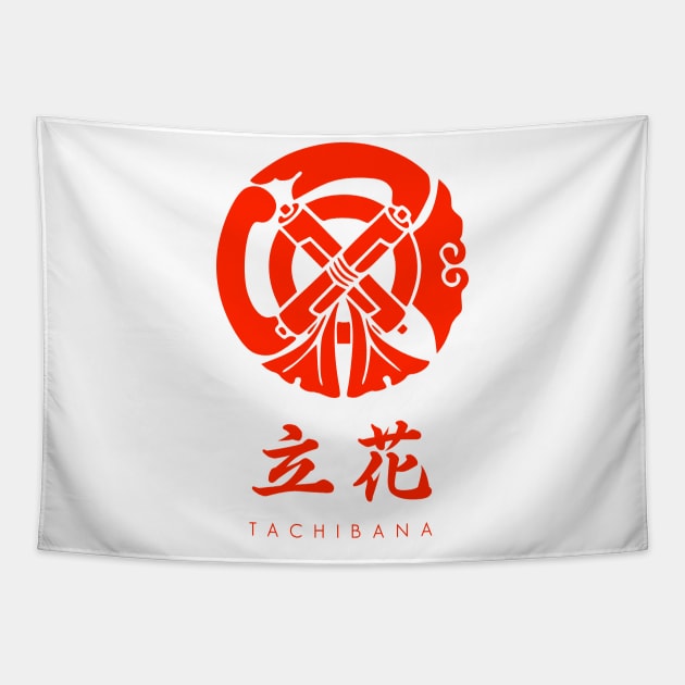 Tachibana Clan kamon with text Tapestry by Takeda_Art