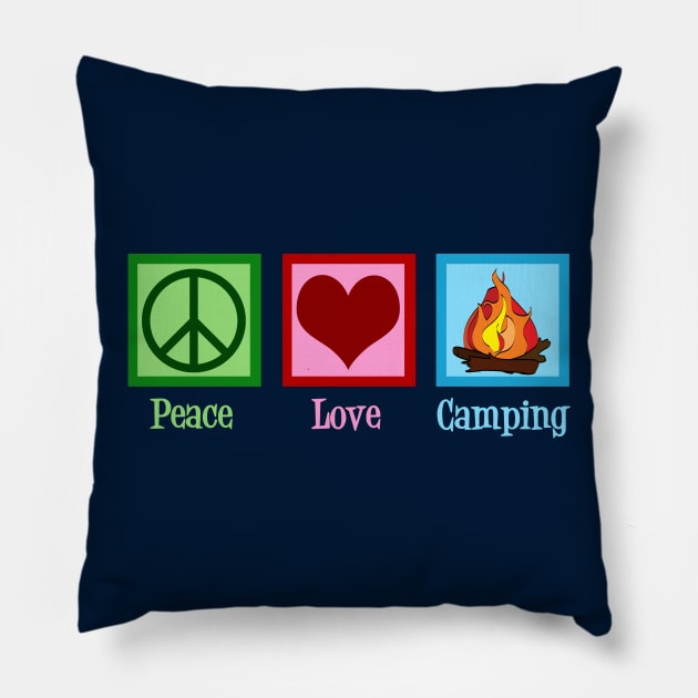 Cute Peace Love Camping Pillow by epiclovedesigns