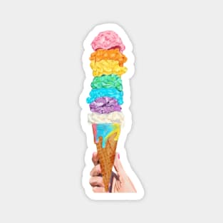 Ice cream lover - rainbow ice cream cone Magnet