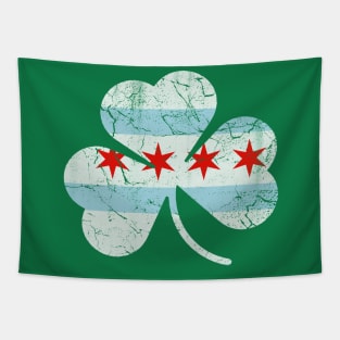 Chicago Flag Irish Shamrock St Patricks Day Tapestry