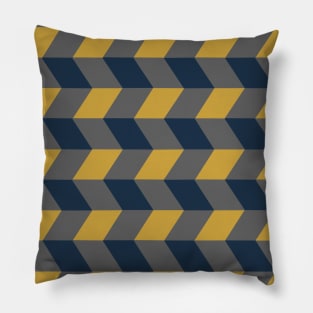 Chevron Pattern in blue, grey and yellow Pillow