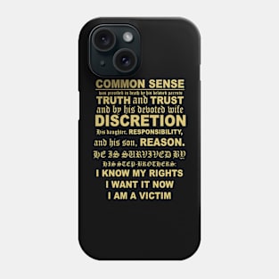 The Death of Common Sense Notice Phone Case