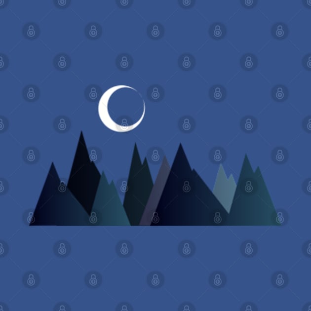 Moon and Mountains, GEOMETRIC LANDSCAPE by SAMUEL FORMAS