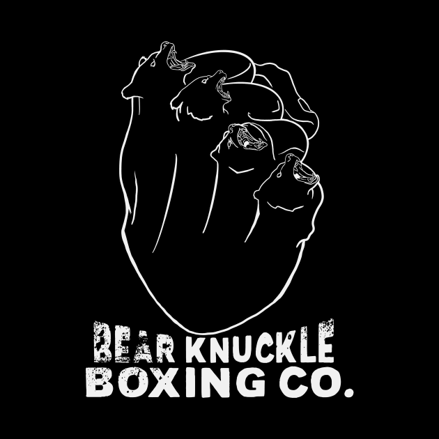 Bear Knuckle Boxing Co. (white on dark colors) by RobKingIllustration