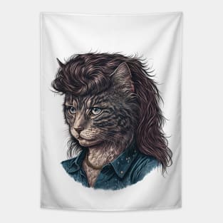 Tabby Cat With Mullet Tapestry