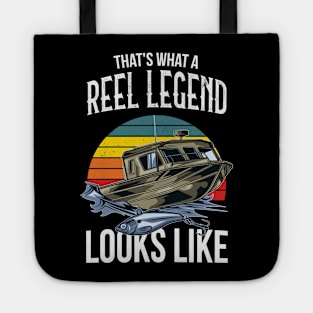 Reel Legend Fishing Boat Fisherman Retro Tote